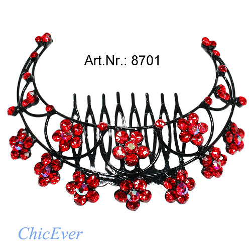 Haarkamm Krone rot 8701 - zum Schließen ins Bild klicken